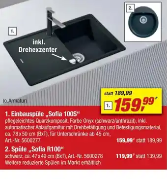 toom Baumarkt 2. Spüle,,Sofia R100" Angebot