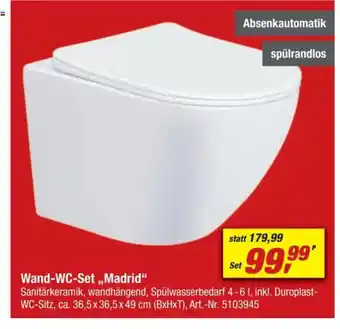 toom Baumarkt Wand-WC-Set,,Madrid" Angebot