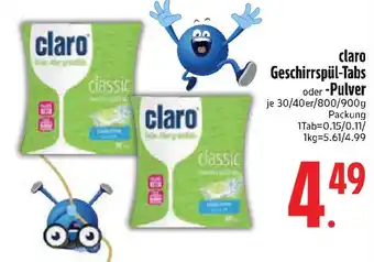 Edeka claro Geschirrspül-Tabs oder -Pulver Angebot