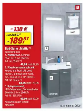 toom Baumarkt Bad-Serie „, Mattia" 2 bestehend aus Angebot