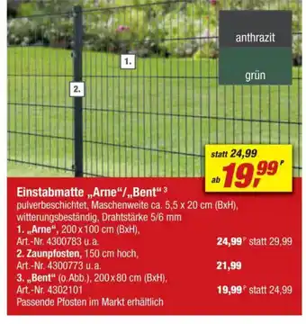 toom Baumarkt Einstabmatte,,Arne❝/,,Bent" Angebot