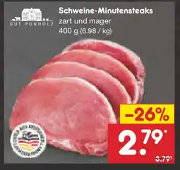 Netto Marken-Discount GUT PONHOLZ Schweine-Minutensteaks Angebot