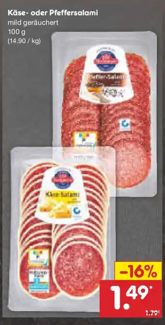 Netto Marken-Discount Käse- oder Pfeffersalami Angebot