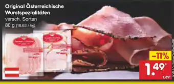 Netto Marken-Discount Original Österreichische Wurstspezialitäten Angebot