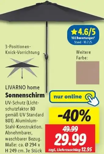 Lidl LIVARNO home Sonnenschirm Angebot