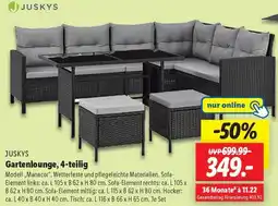 Lidl JUSKYS Gartenlounge, 4-teilig Angebot