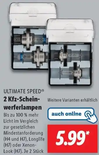 Lidl ULTIMATE SPEED 2 Kfz-Scheinwerferlampen Angebot