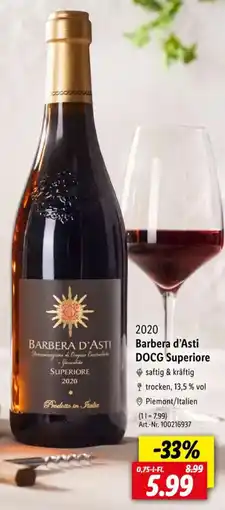 Lidl 2020 Barbera d'Asti DOCG Superiore Angebot