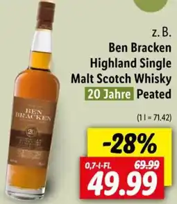 Lidl Ben Bracken Highland Single Malt Scotch Whisky 20 Jahre Peated Angebot