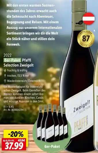 Lidl 6er-Paket Pfaffl Selection Zweigelt Angebot