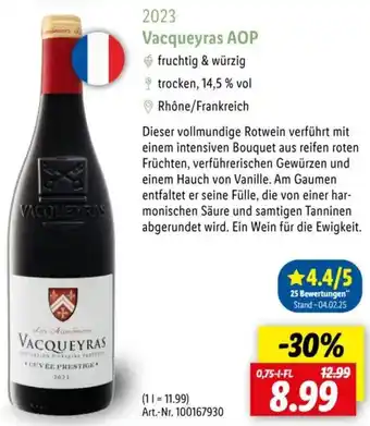 Lidl 2023 Vacqueyras AOP Angebot