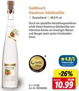 Lidl Goldhauch Haselnuss Edeldestillat Angebot