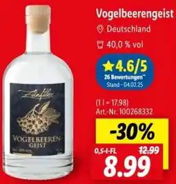 Lidl Vogelbeerengeist Angebot