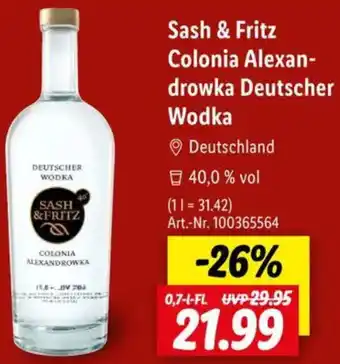 Lidl Sash & Fritz Colonia Alexandrowka Deutscher Wodka Angebot