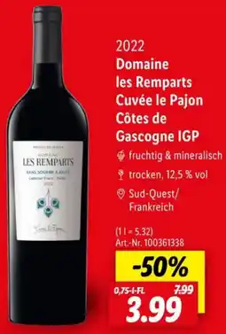 Lidl 2022 Domaine les Remparts Cuvée le Pajon Côtes de Gascogne IGP Angebot