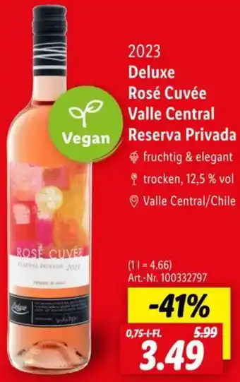 Lidl 2023 Deluxe Rosé Cuvée Valle Central Reserva Privada Angebot