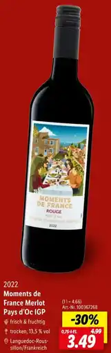 Lidl 2022 Moments de France Merlot Pays d'Oc IGP Angebot