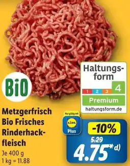 Lidl Metzgerfrisch Bio Frisches Rinderhackfleisch Angebot