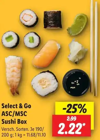 Lidl Select & Go ASC/MSC Sushi Box Angebot