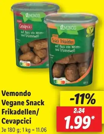 Lidl Vemondo Vegane Snack Frikadellen/ Cevapcici Angebot