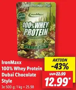 Lidl IronMaxx 100% Whey Protein Dubai Chocolate Style Angebot