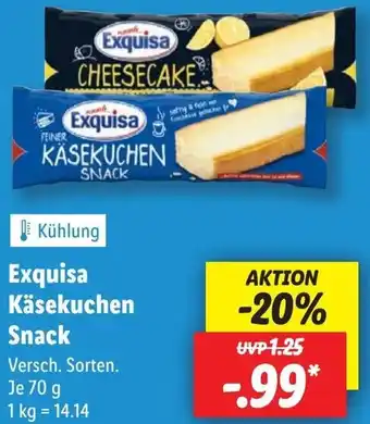 Lidl Exquisa Käsekuchen Snack Angebot