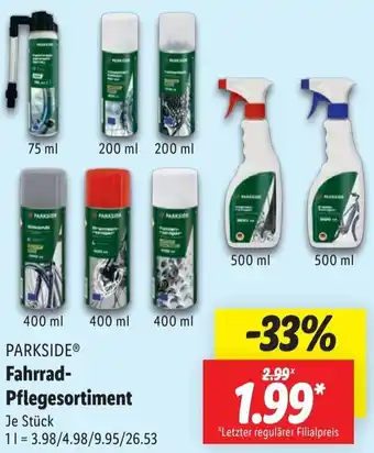 Lidl PARKSIDE Fahrrad Pflegesortiment Angebot