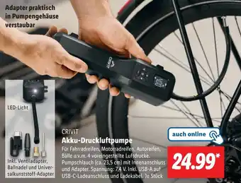 Lidl CRIVIT Akku-Druckluftpumpe Angebot