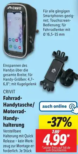 Lidl CRIVIT Fahrrad Handytasche/ Motorrad Handyhalterung Angebot