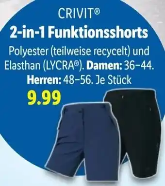 Lidl CRIVIT 2-in-1 Funktionsshorts Angebot