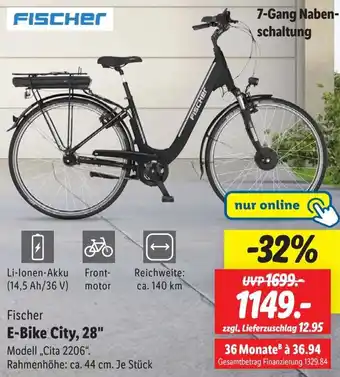 Lidl Fischer E-Bike City, 28" Angebot