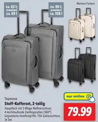 Lidl Topmove Stoff-Kofferset, 2-teilig Angebot