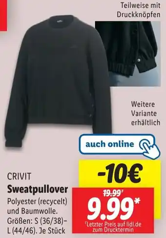 Lidl CRIVIT Sweatpullover Angebot