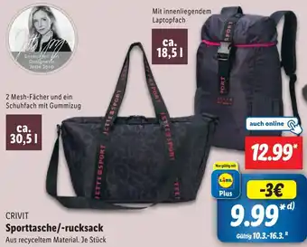 Lidl CRIVIT Sporttasche/-rucksack Angebot