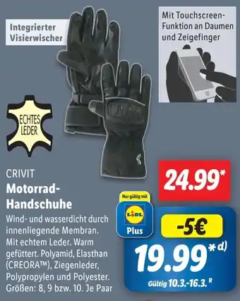 Lidl CRIVIT Motorrad Handschuhe Angebot