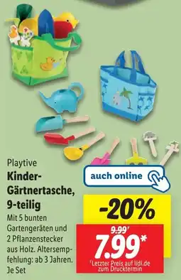 Lidl Playtive Kinder Gärtnertasche, 9-teilig Angebot