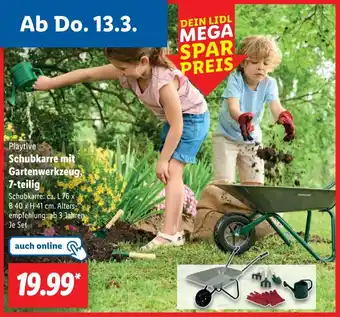 Lidl Playtive Schubkarre mit Gartenwerkzeug, 7-teilig Angebot