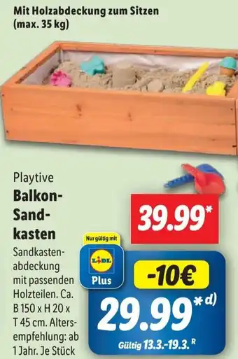 Lidl Playtive Balkon Sandkasten Angebot