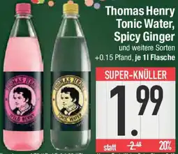 E-Center Thomas Henry Tonic Water, Spicy Ginger Angebot