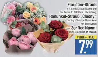 E-Center Floristen-Strauß, Ranunkel-Strauß ,,Cloony" oder 3er Red Naomi Angebot