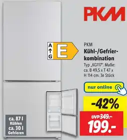 Lidl PKM Kühl-/Gefrierkombination Angebot