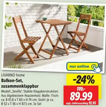 Lidl LIVARNO home Balkon-Set, zusammenklappbar Angebot