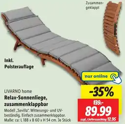 Lidl LIVARNO home Relax-Sonnenliege, zusammenklappbar Angebot