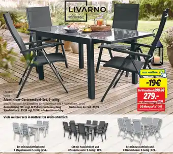 Lidl LIVARNO home Aluminium-Gartenmöbel-Set, 5-teilig Angebot