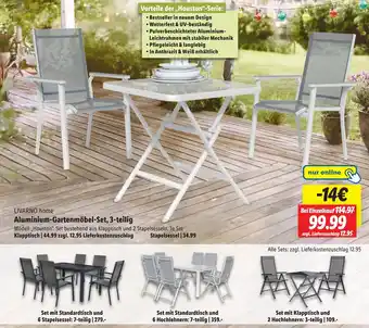 Lidl LIVARNO home Aluminium-Gartenmöbel-Set, 3-teilig Angebot