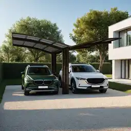 toom Baumarkt Ximax Doppelcarport 'Portoforte Typ 80 Y-Ausführung' Aluminium mattbraun 543 x 495 x 298 cm Angebot