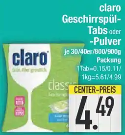 E-Center claro Geschirrspül Tabs oder Pulver Angebot