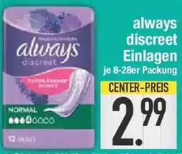 E-Center always discreet Einlagen Angebot