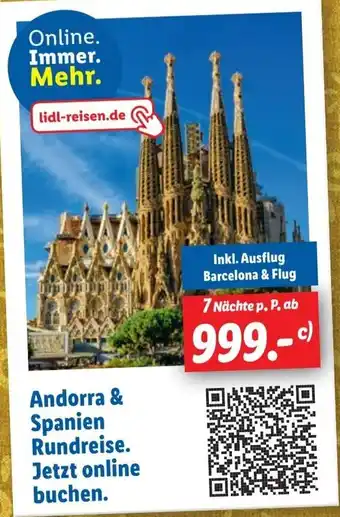 Lidl Andorra & Spanien Rundreise Angebot