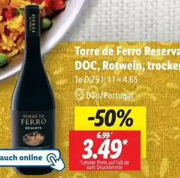 Lidl Torre de Ferro Reserva DOC, Rotwein, trocken Angebot